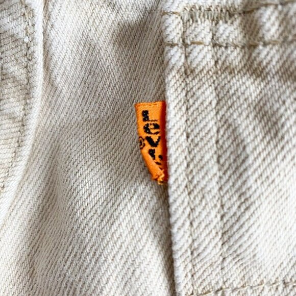 Vintage  Light Beige Khaki High Rise Tapered Leg Jeans 31 - Picture 4 of 8